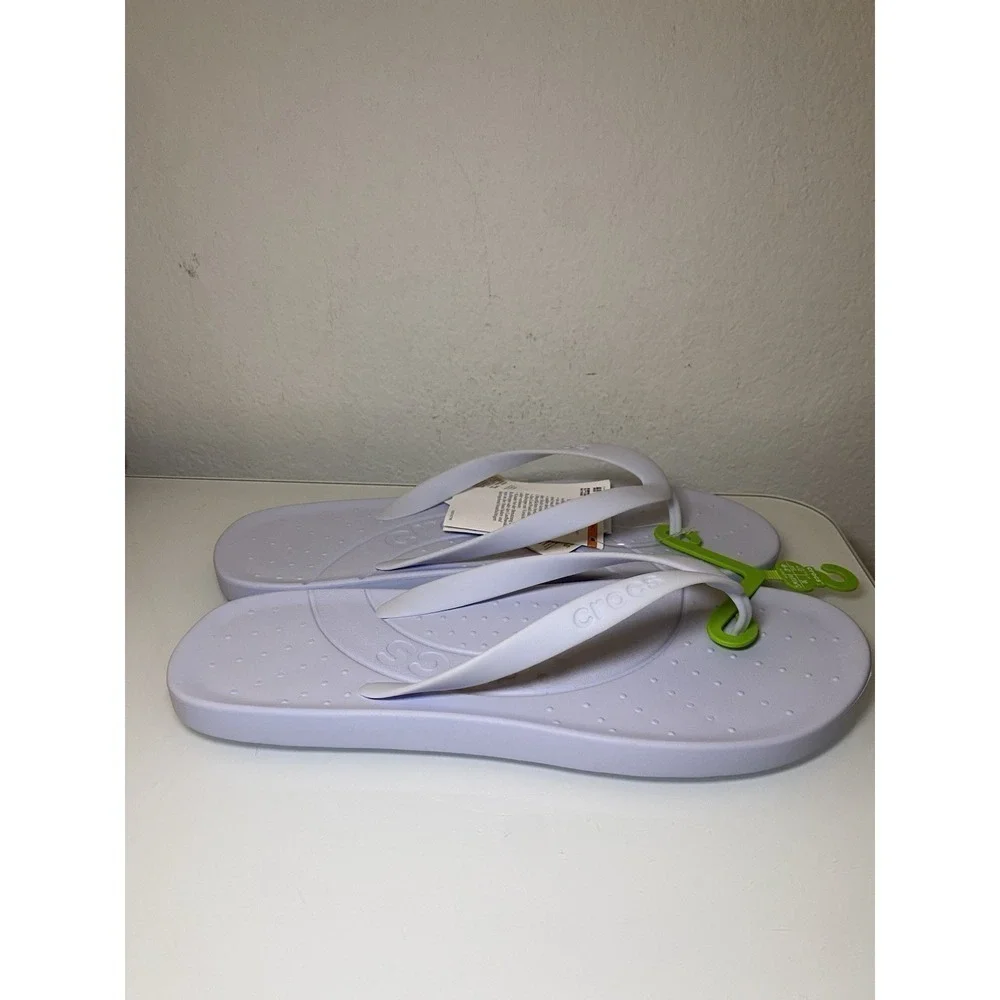 NEW Crocs Flip Flops Men's Size 12M Dreamscape Pale Blue/Purple Comfort Outdoor